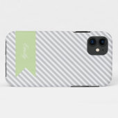 Gray & White Stripe Monogram iPhone 5 Hoesje (Achterkant (horizontaal))