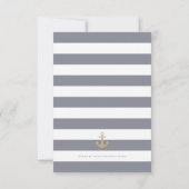 Gray White Striped Nautical Response RSVP-kaart RSVP Kaartje (Achterkant)