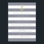 Gray White Striped Nautical Wedding Invitation Kaart<br><div class="desc">Pas deze stijlvolle moderne Elegant Nautical Wedding Invitation aan. Blauw grijs en wit gestreept ontwerp, ingesteld als een sjabloon voor een eenvoudige aanpassing. De blauwe grijze kleur van de strepen is aanpasbaar en kan in een andere kleur worden veranderd, u kunt het veranderen door de Achtergrondkleur te veranderen. Houd er...</div>