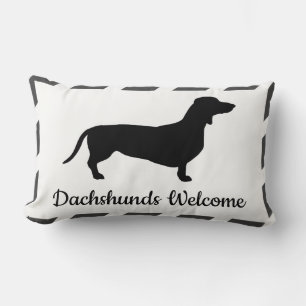 Gray & White Stripes Dachshunds Welkom Kussen