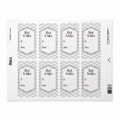 Gray & White Thick Chevron Weddendag V1 Etiket (Full Sheet)