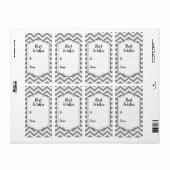 Gray & White Thick Chevron Weddendag V2 Etiket (Full Sheet)