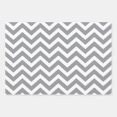 Gray & White Thick Chevron Weddendag V2 Inpakpapier Vel (Voorkant 2)