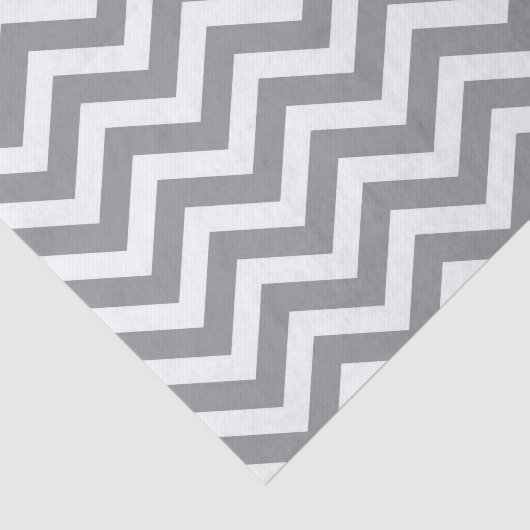 Gray & White Thick Chevron Weddendag V2 Tissuepapier (Detail)