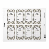 Gray & White Thick Chevron Weddendag V3 Etiket (Full Sheet)