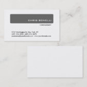 Gray White Trendy Moderne Consultant Visitekaartje (Voorkant / Achterkant)