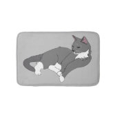 Gray & White Tuxedo Cat Badmat (Voorkant)