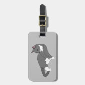 Gray & White Tuxedo Cat Bagagelabel (Voorkant verticaal)