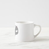 Gray & White Tuxedo Cat Espresso Kop (Rechts)