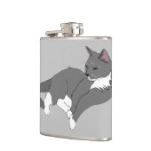 Gray & White Tuxedo Cat Heupfles (Links)