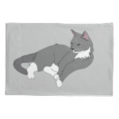 Gray & White Tuxedo Cat Kussensloop (Achterkant)
