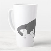 Gray & White Tuxedo Cat Latte Mok (Linkerhoek)