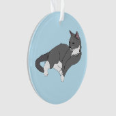 Gray & White Tuxedo Cat Ornament (voorkant)
