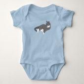 Gray & White Tuxedo Cat Romper (Voorkant)