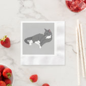 Gray & White Tuxedo Cat Servet (Insitu)