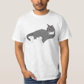 Gray & White Tuxedo Cat T-shirt (Voorkant)
