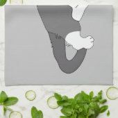 Gray & White Tuxedo Cat Theedoek (Gevouwen)