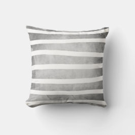 Gray White Waterverf Stripes Patroon Kussen