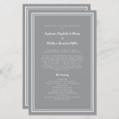 Gray White Wedding Script Budget Ceremony Program (Voorkant / Achterkant)