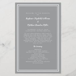 Gray White Wedding Script Budget Ceremony Program