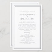 Gray & White Wedding Script Chic Ceremony Program (Voorkant / Achterkant)