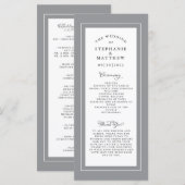 Gray & White Wedding Service Ceremony Elegant Programmakaart (Voorkant / Achterkant)
