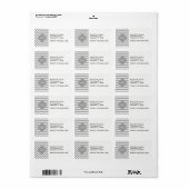 Gray Wht Chevron Dk Gray Quatrefoil 3 Monogram Etiket (Full Sheet)