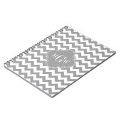 Gray Wht Chevron Dk Gray Quatrefoil 3 Monogram Notitieboek (Linkerzijde)