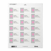 Gray Wht Chevron Pink Quatrefoil Monogram Etiket (Full Sheet)