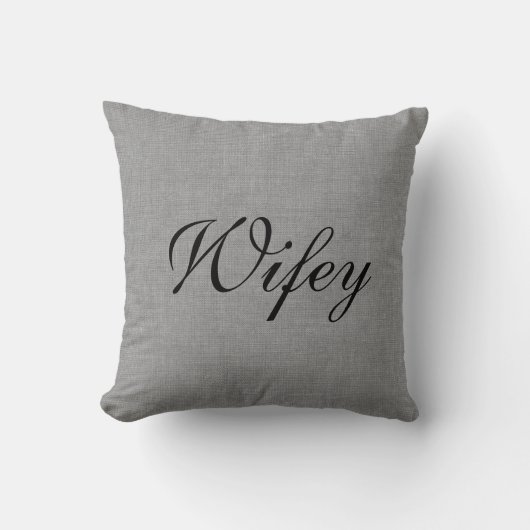 Gray Wifey Mrs Pillow Kussen (Voorkant)