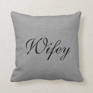 Gray Wifey Mrs Pillow Kussen