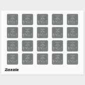Gray Wildflower Bohemian Wedding Vierkante Sticker (Vel)