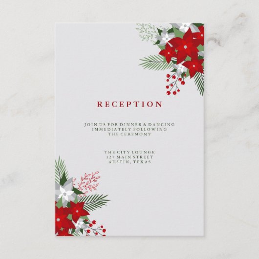 Gray Winter Holiday Mason Jar Weddenschappen Recep Informatiekaartje (Voorkant)