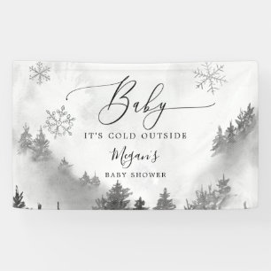 Gray Winter Wonderland Baby shower Spandoek