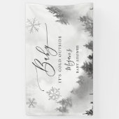 Gray Winter Wonderland Baby shower Spandoek (Verticaal)