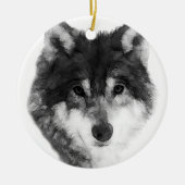 Gray Wolf aantrekkelijk Keramisch Ornament (Voorkant)