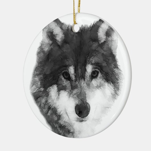 Gray Wolf aantrekkelijk Keramisch Ornament (Links)