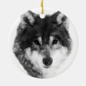 Gray Wolf aantrekkelijk Keramisch Ornament (Achterkant)