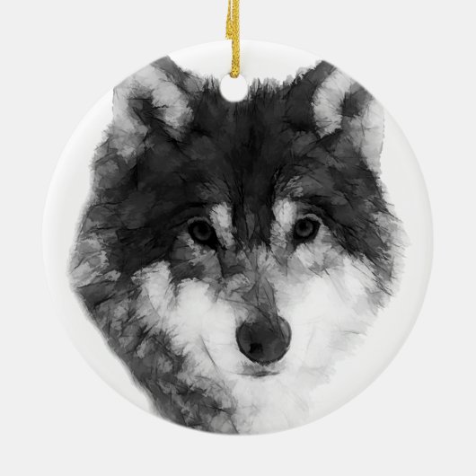 Gray Wolf aantrekkelijk Keramisch Ornament (Achterkant)