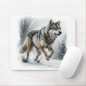 Gray Wolf Animal Art Muismat (Met muis)