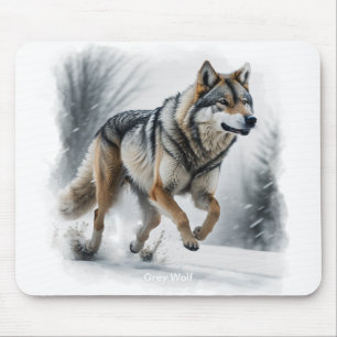Gray Wolf Animal Art Muismat