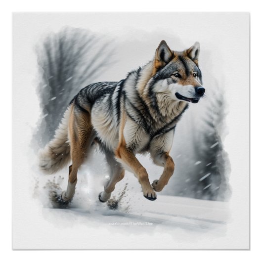 Gray Wolf Animal Art Perfect Poster (Voorkant)