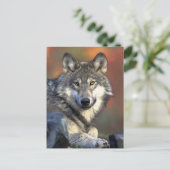 Gray Wolf Art Briefkaart (Staand voorkant)