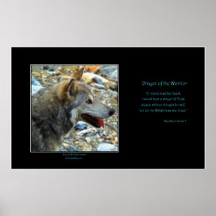 GRAY WOLF Art Poster & Wilderness Poem