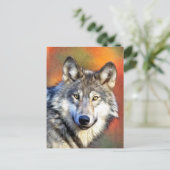 Gray Wolf Art schilderen Briefkaart (Staand voorkant)