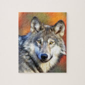 Gray Wolf Art schilderen Legpuzzel (Verticaal)