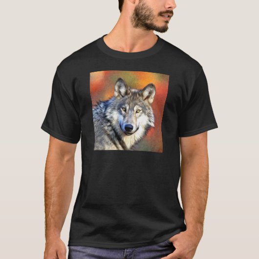 Gray Wolf Art schilderen T-shirt (Voorkant)