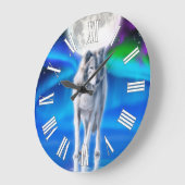 Gray Wolf & Aurora Moon Wildlife Art Clock Grote Klok (Hoek)
