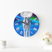 Gray Wolf & Aurora Moon Wildlife Art Clock Grote Klok (Huis)