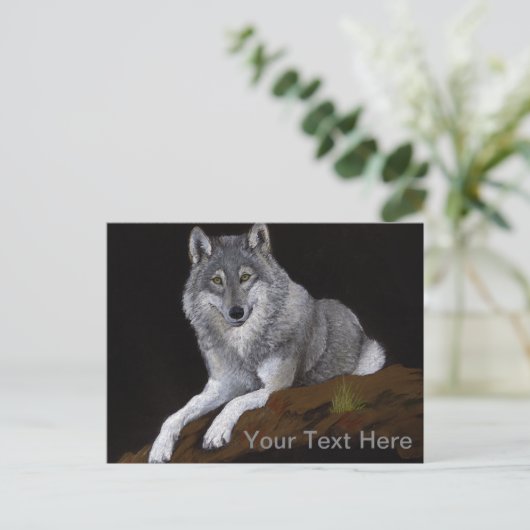 Gray Wolf Briefkaart (Staand voorkant)